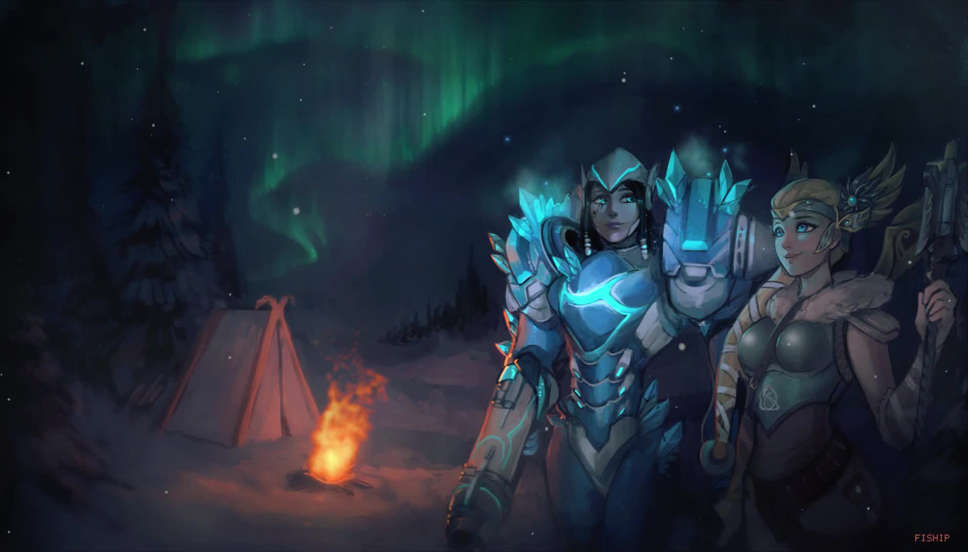 Frostbite Pharah Valkirie Mercy HD LIve Wallpaper - Free Download
