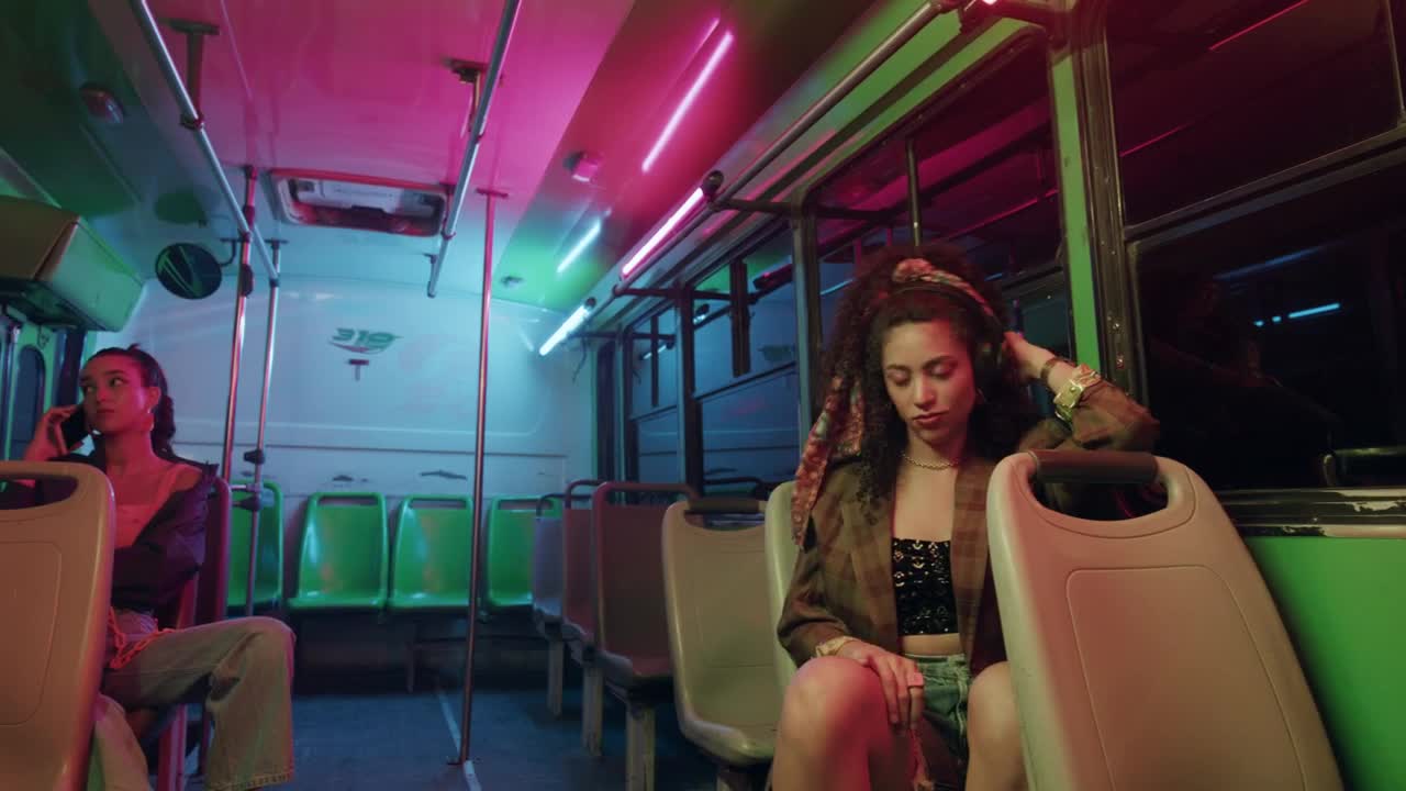 Stock Video Interior Of A Bus With A Few Young Passengers Animated Wallpaper - Free Download