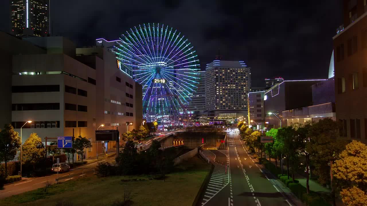 Video Stock City With A Ferris Wheel At Night Live Wallpaper For PC - Free Download