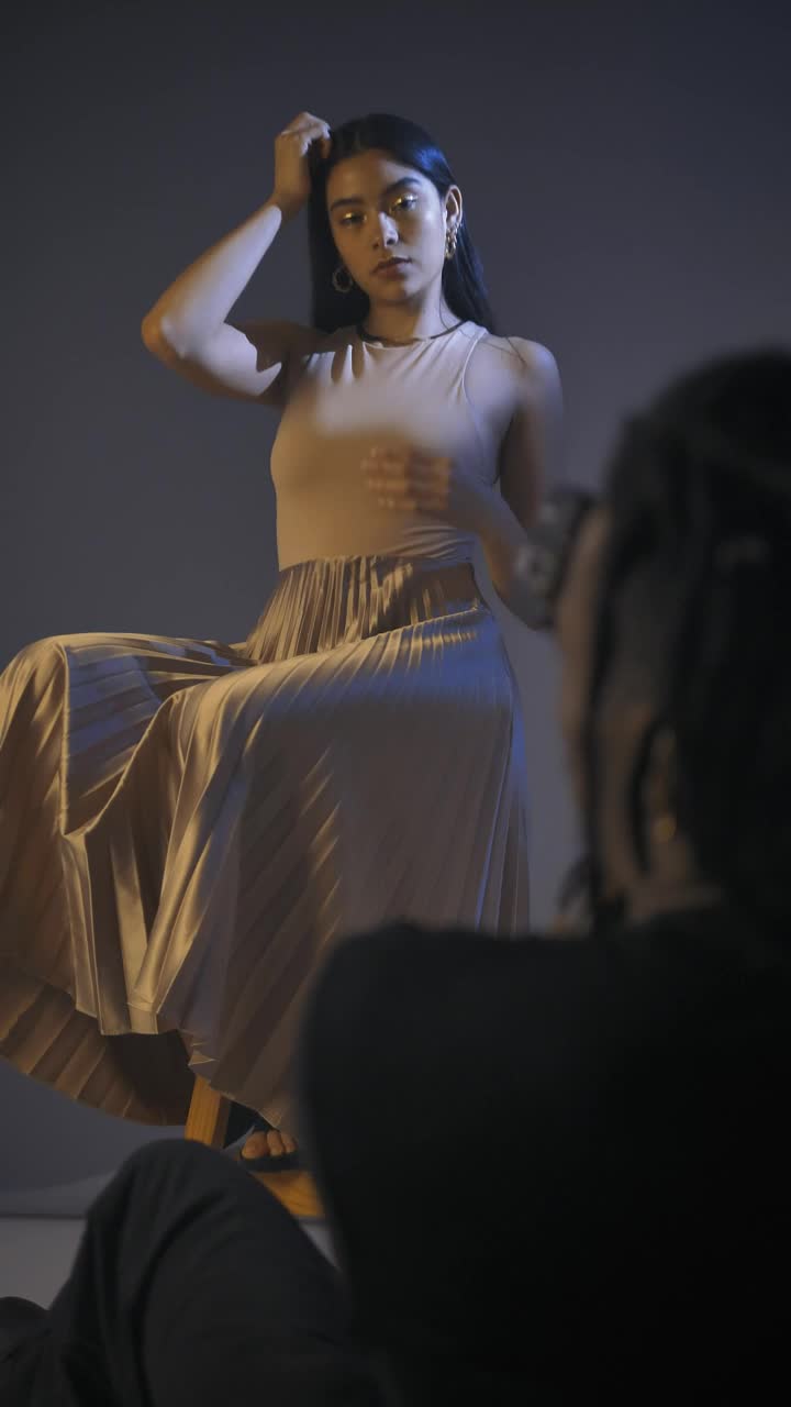 Stock Video Elegantly Dressed Girl During A Photoshoot Live Wallpaper For PC - Free Download