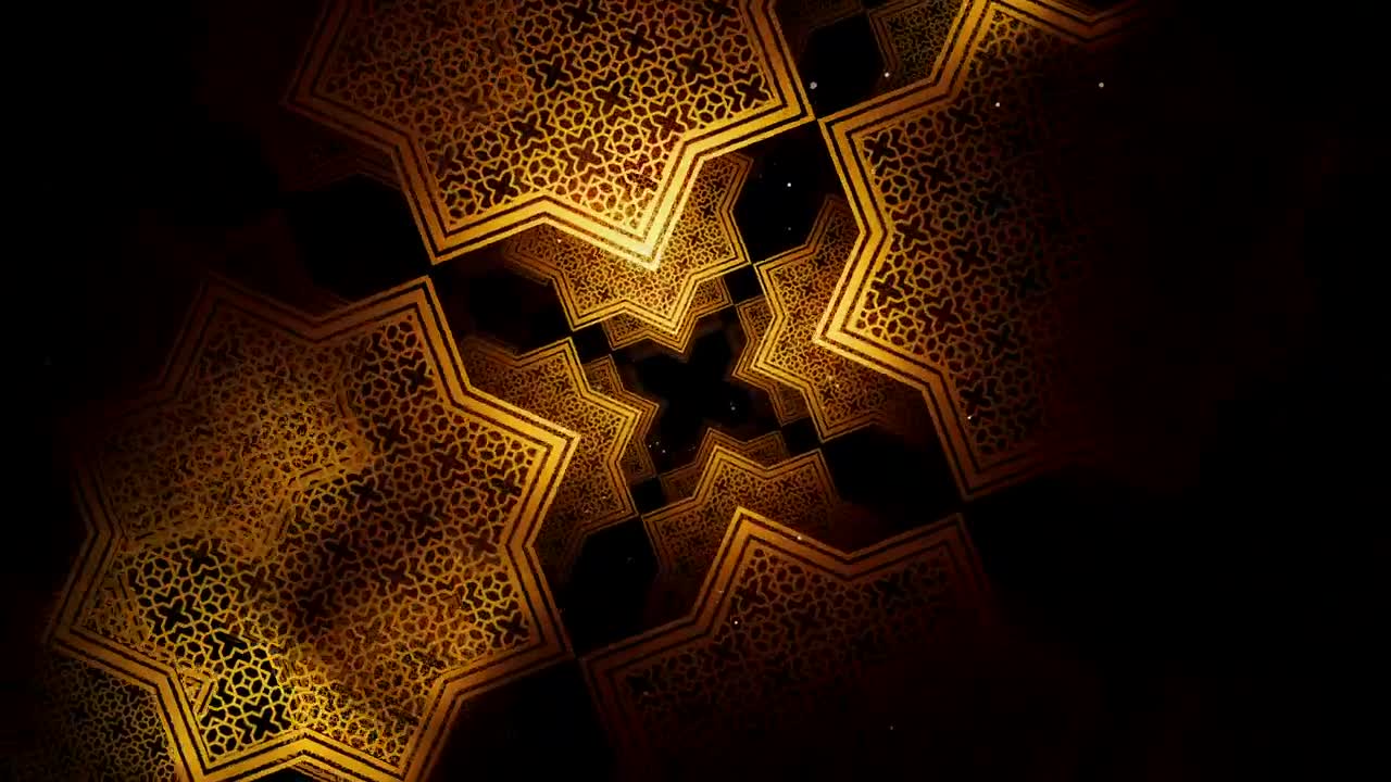 Stock Video Gold Ramadan Kareem In Islamic Pattern Spinning Live Wallpaper For PC - Free Download