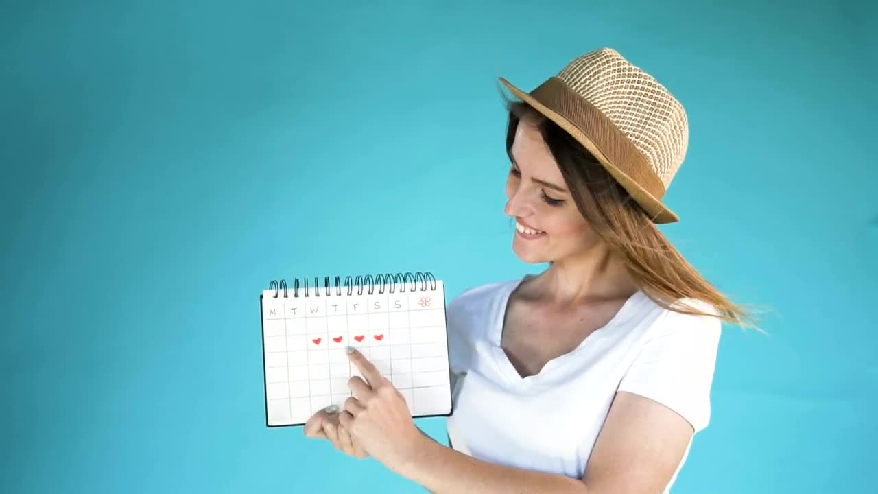 Stock Video Model Points At Days On Calendar For Instagram Revea Animated Wallpaper - Free Download