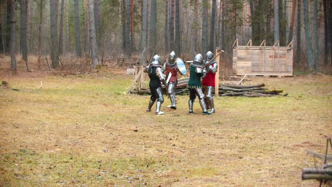 Stock Video Knights With Swords Fighting In The Woods Animated Wallpaper - Free Download