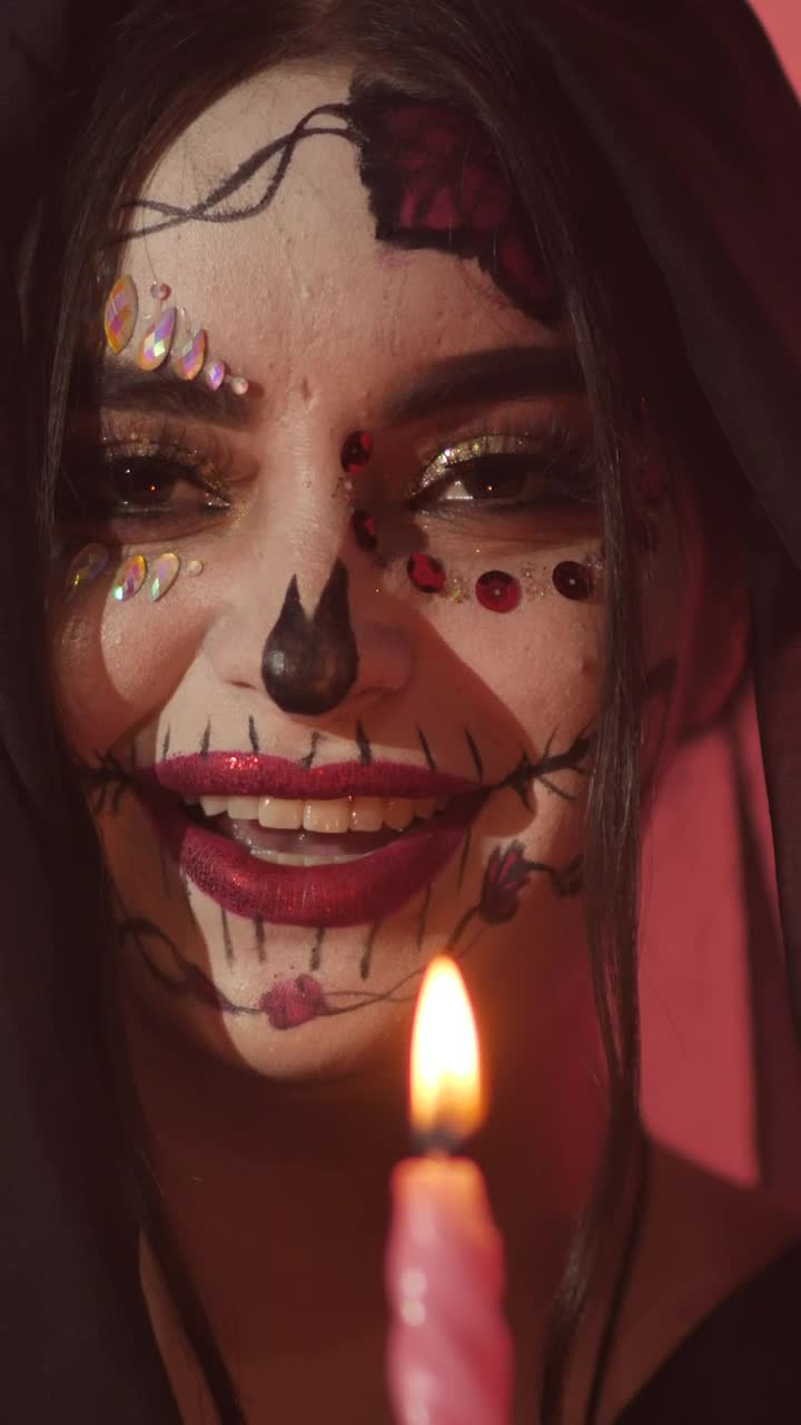 Stock Video Face Of A Catrina From Mexico Laughing Maliciously Live Wallpaper For PC - Free Download