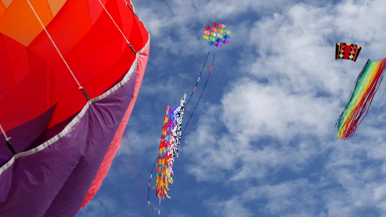 Stock Video Colorful Kites In The Sky Live Wallpaper For PC - Free Download