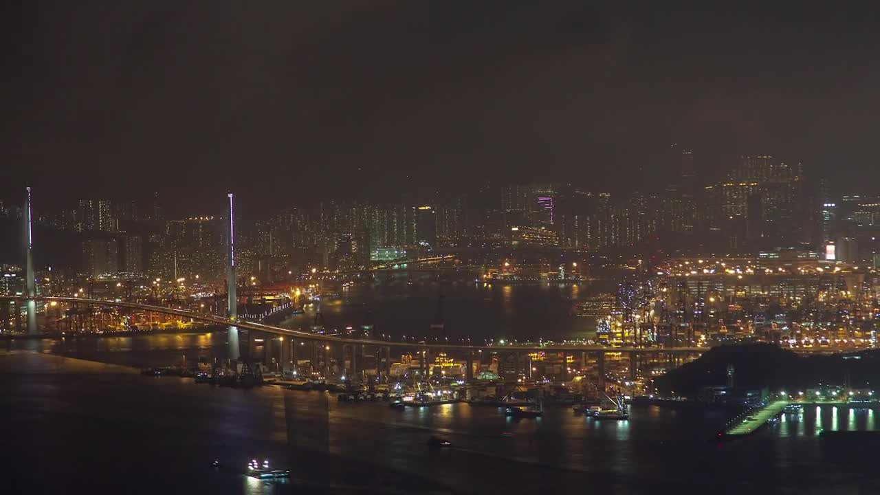Stock Video Hong Kong City And Harbor And Night Animated Wallpaper - Free Download