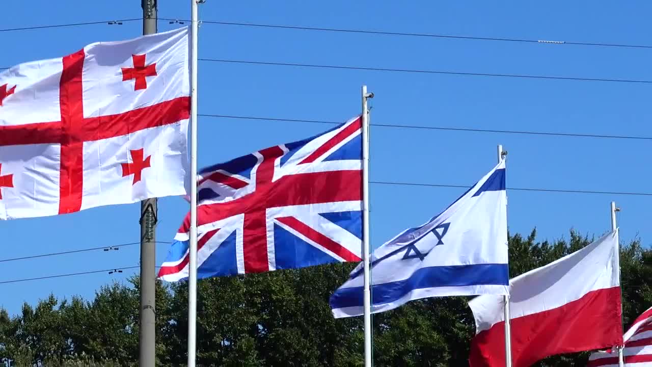 Stock Footage Various Flags In The Wind Live Wallpaper - Free Download