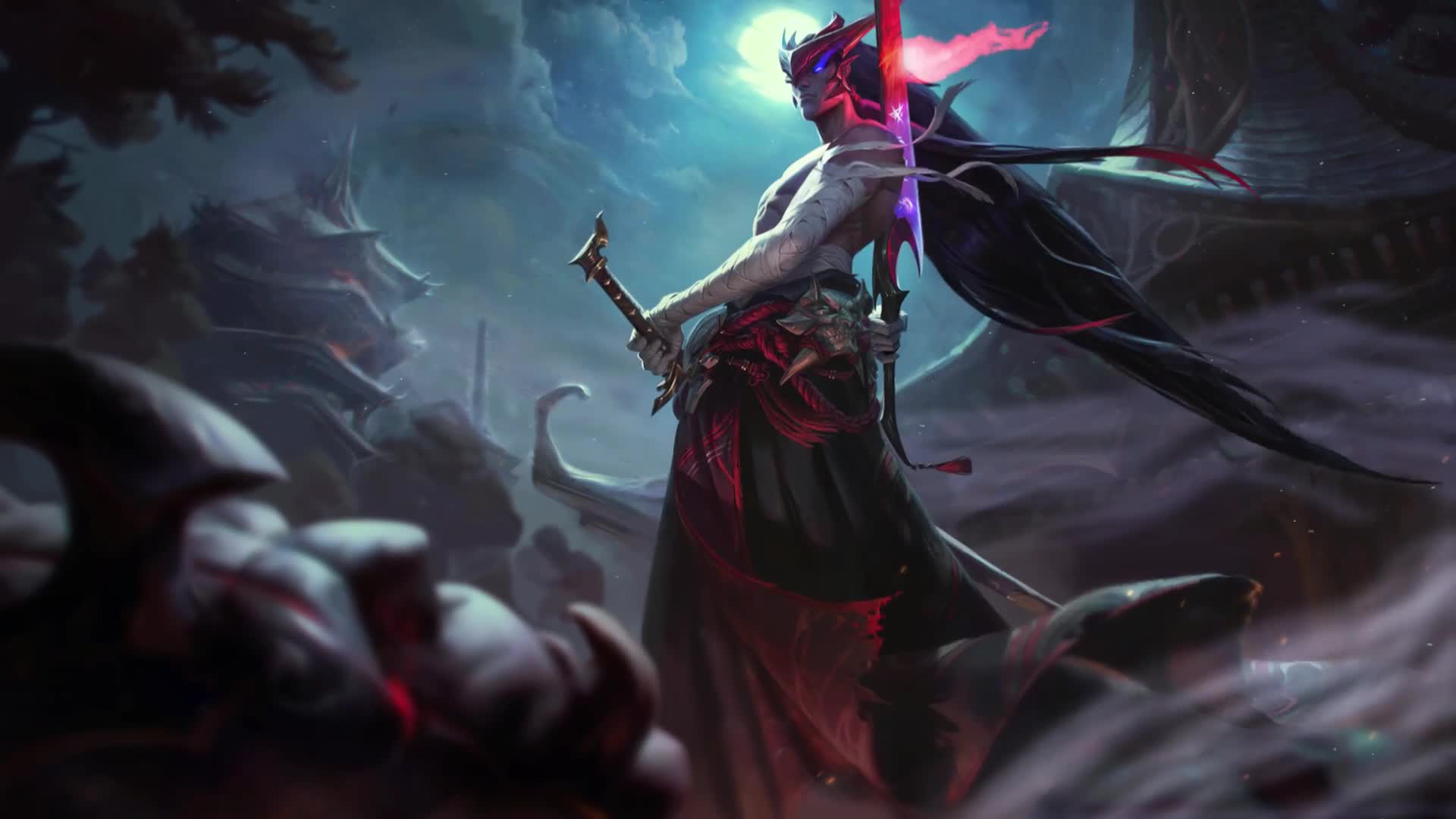 League of Legends Yone Spash Art Animated Desktop - Free Download