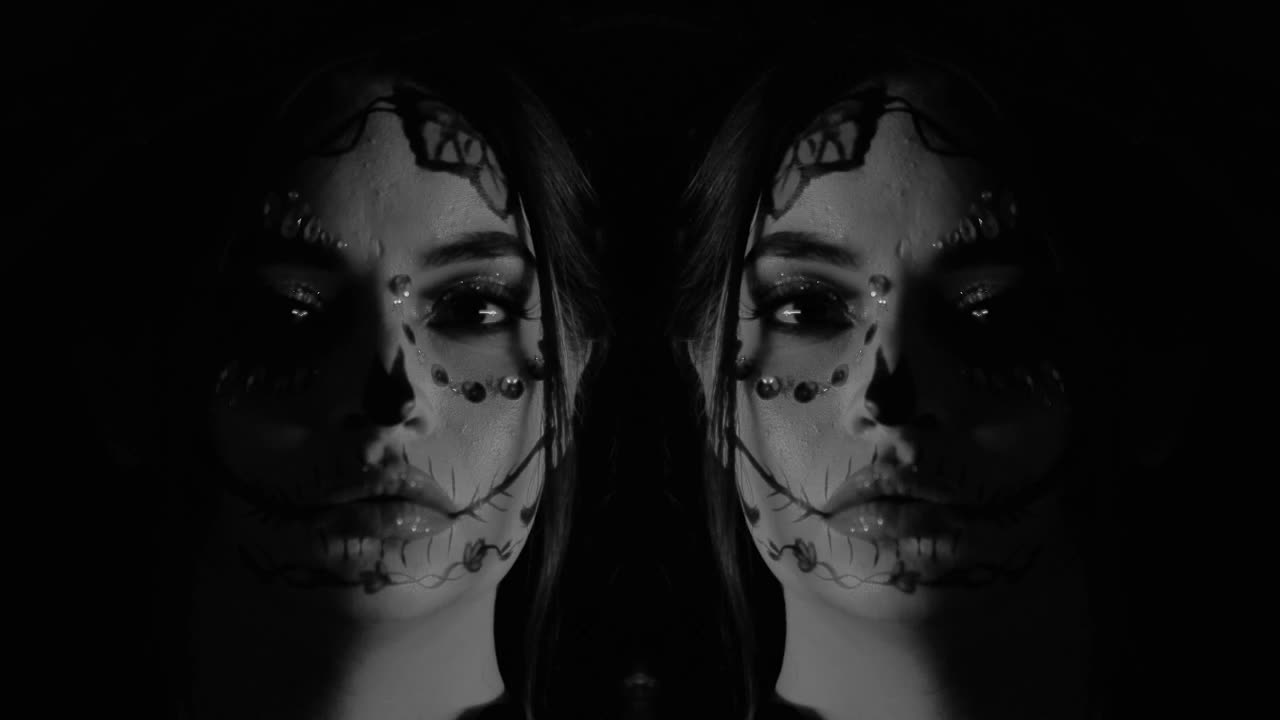 Stock Video Girl Made Up As A Catrina From Día De Muertos Live Wallpaper For PC - Free Download