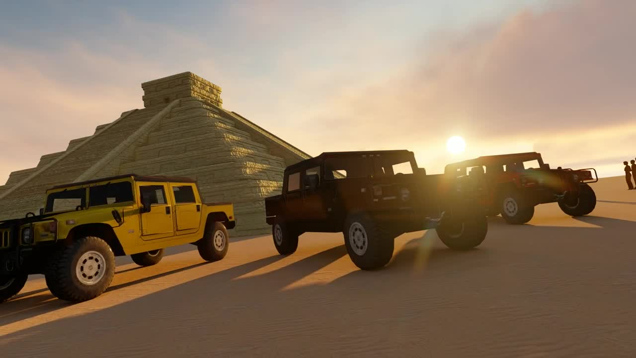 Video Stock Pyramids Tourists And Off Roads Vehicles Live Wallpaper Free - Free Download
