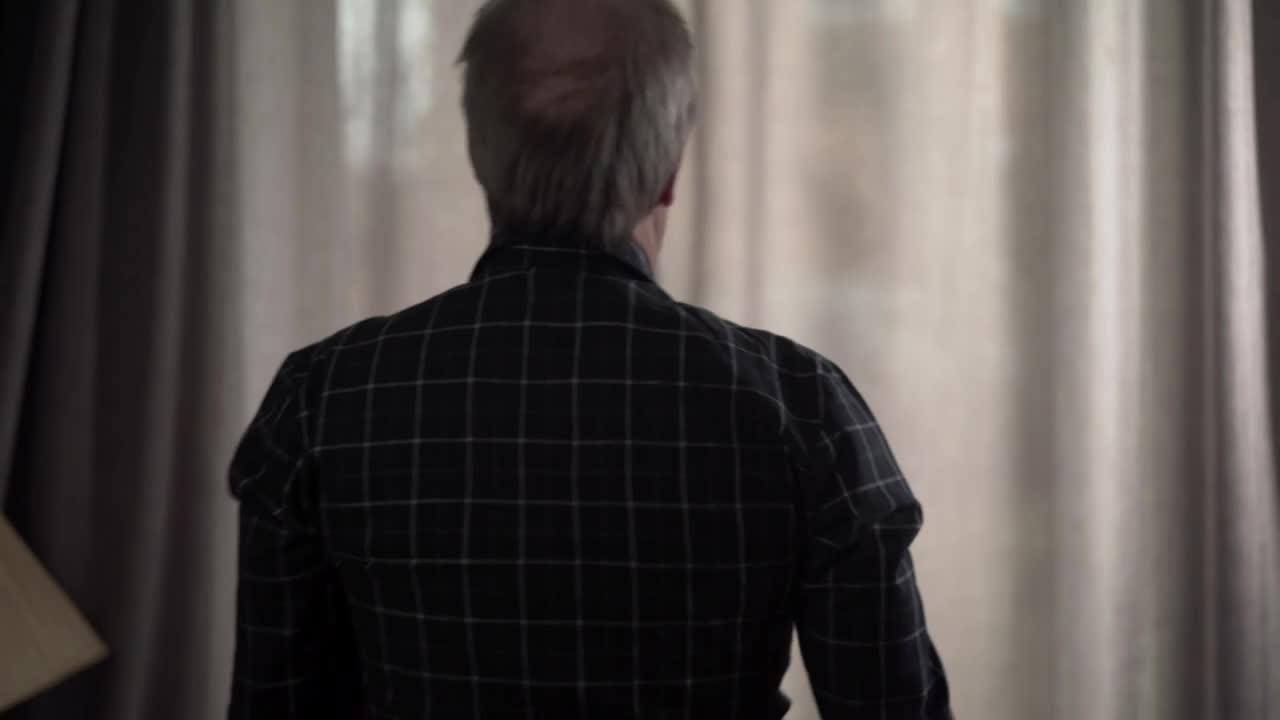 Stock Video Old Man Opening The Window Curtains Live Wallpaper - Free Download