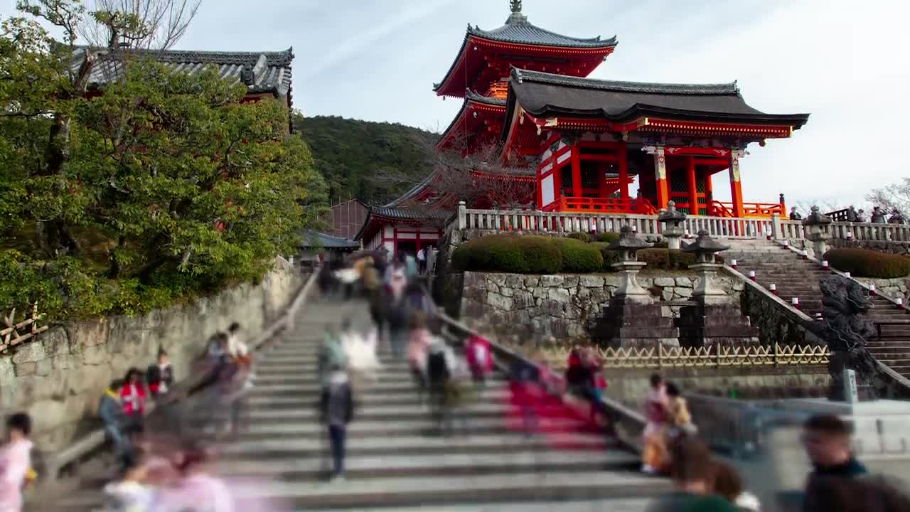 Stock Video Kyoto Buddhist Temple And Tourism Animated Wallpaper - Free Download