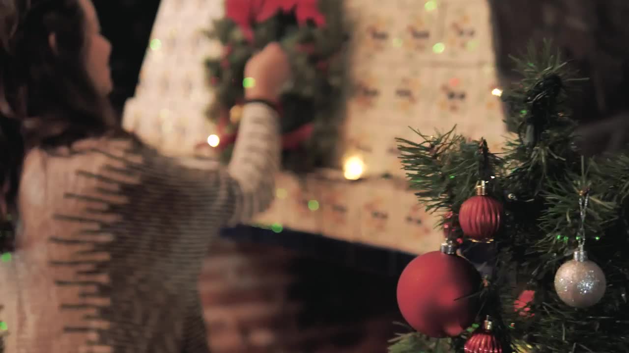 Free Stock Video Woman Decorating Her Home For Christmas Live Wallpaper - Free Download