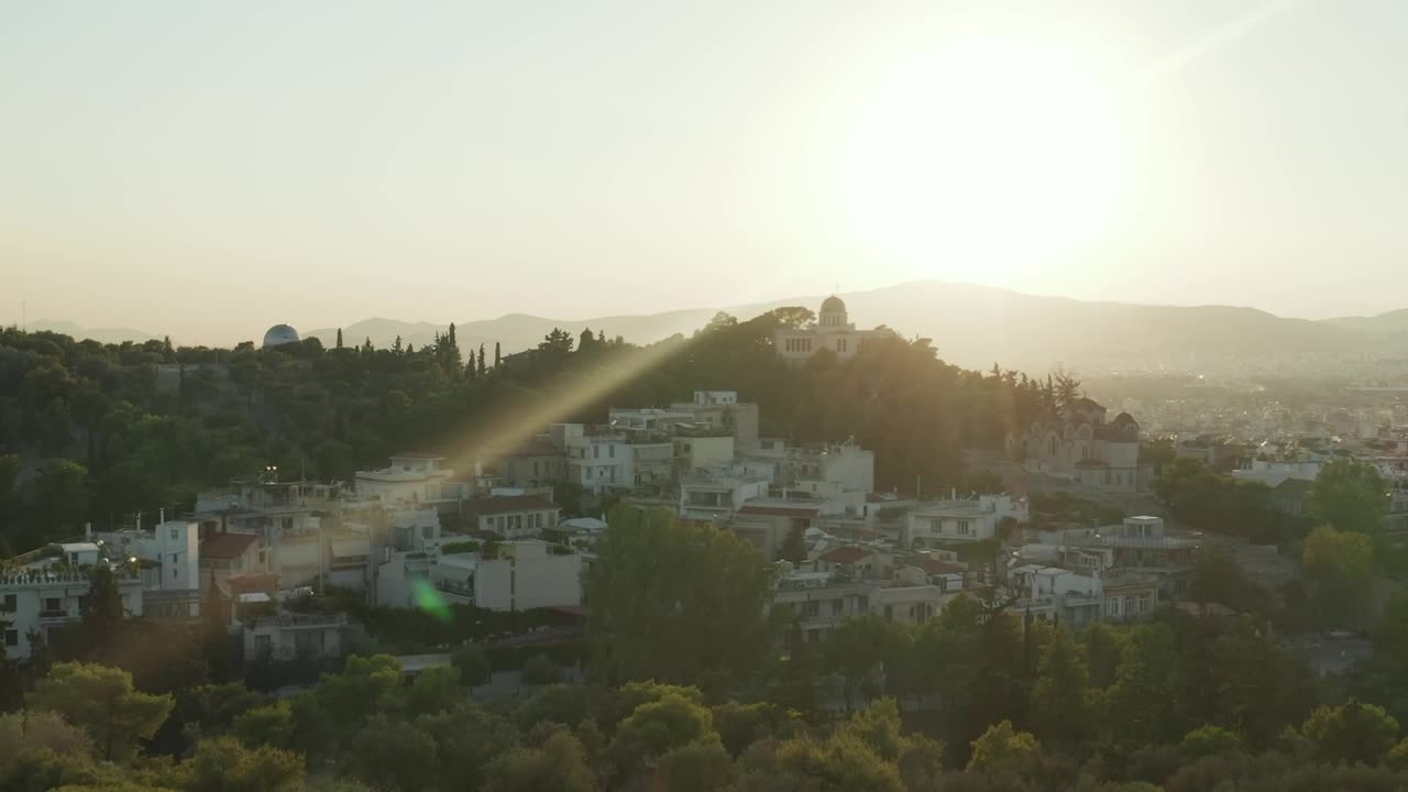Free Video Stock Sunlight Dazzling Aerial Shot Of Athens Live Wallpaper - Free Download