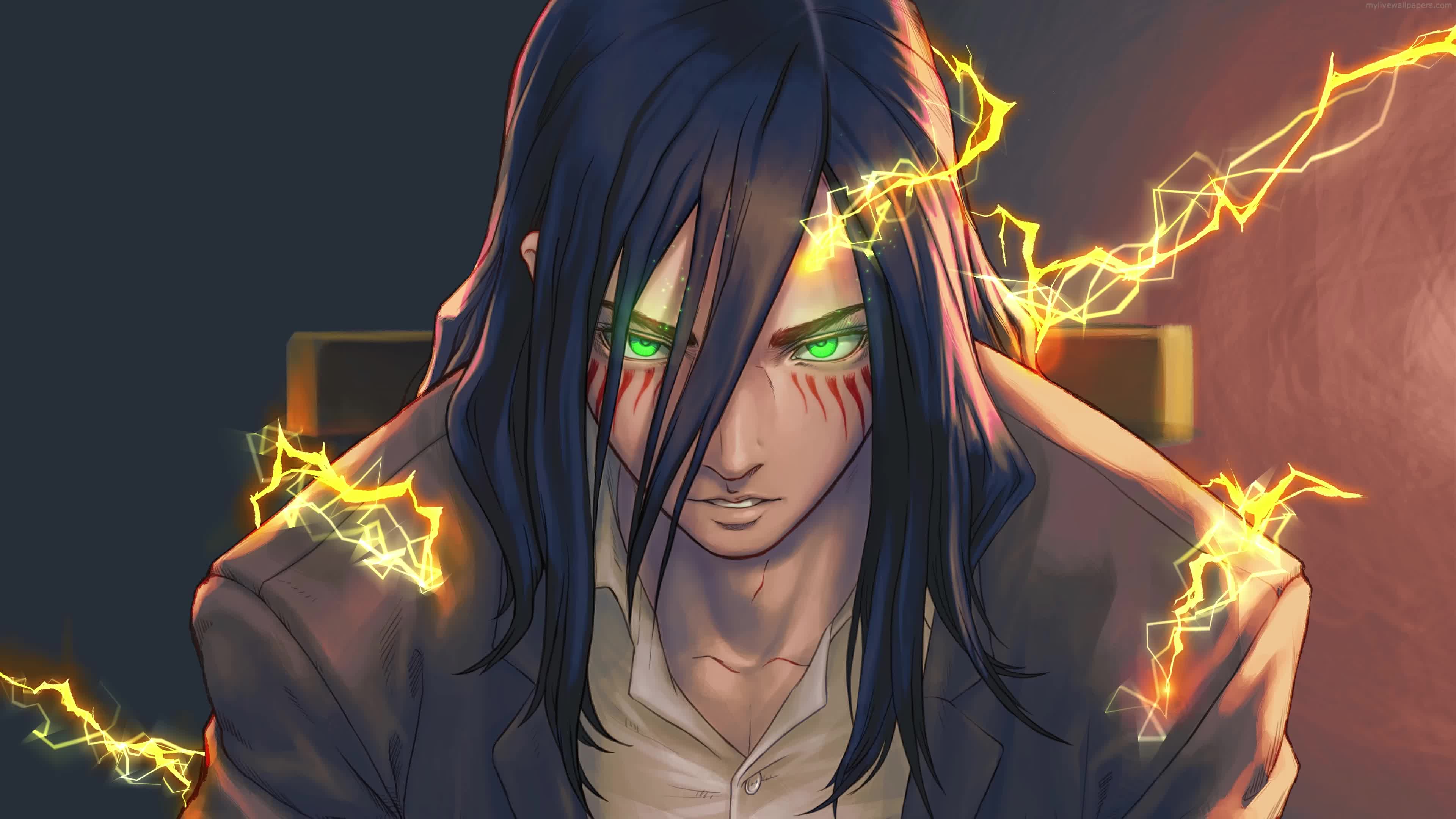 Anime Eren Yeager Attack on Titan 4K Animated Wallpaper - Free Download