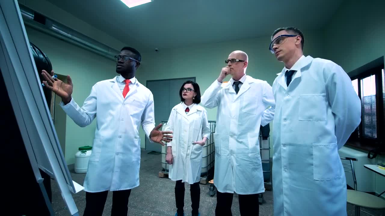 Stock Video Four Scientists Talking About Research Live Wallpaper For PC - Free Download