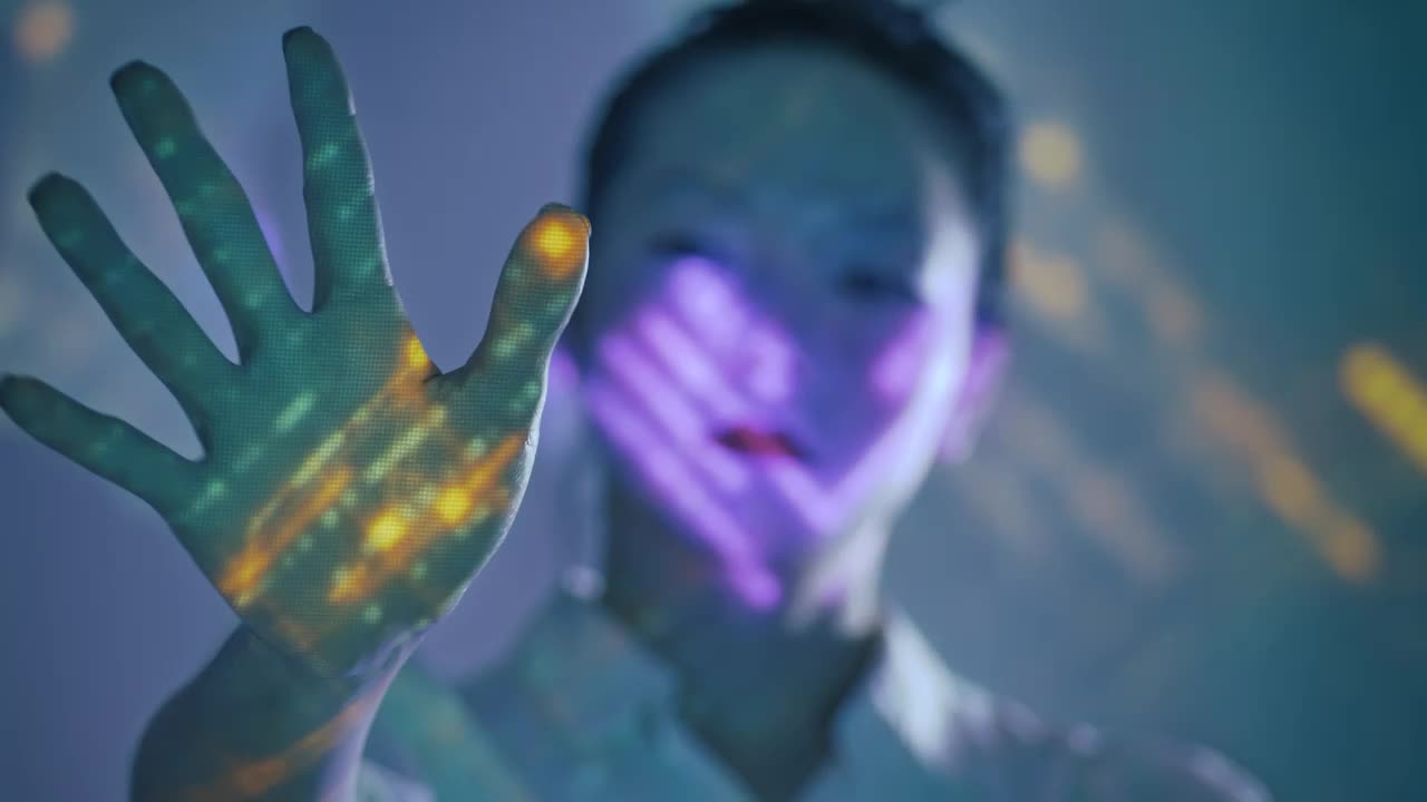 Stock Video Female Cyborg Moving Her Hand Live Wallpaper For PC - Free Download