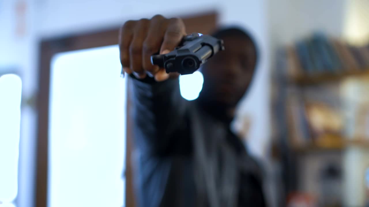 Stock Video Gangster Aiming With A Gun At The Camera Live Wallpaper For PC - Free Download