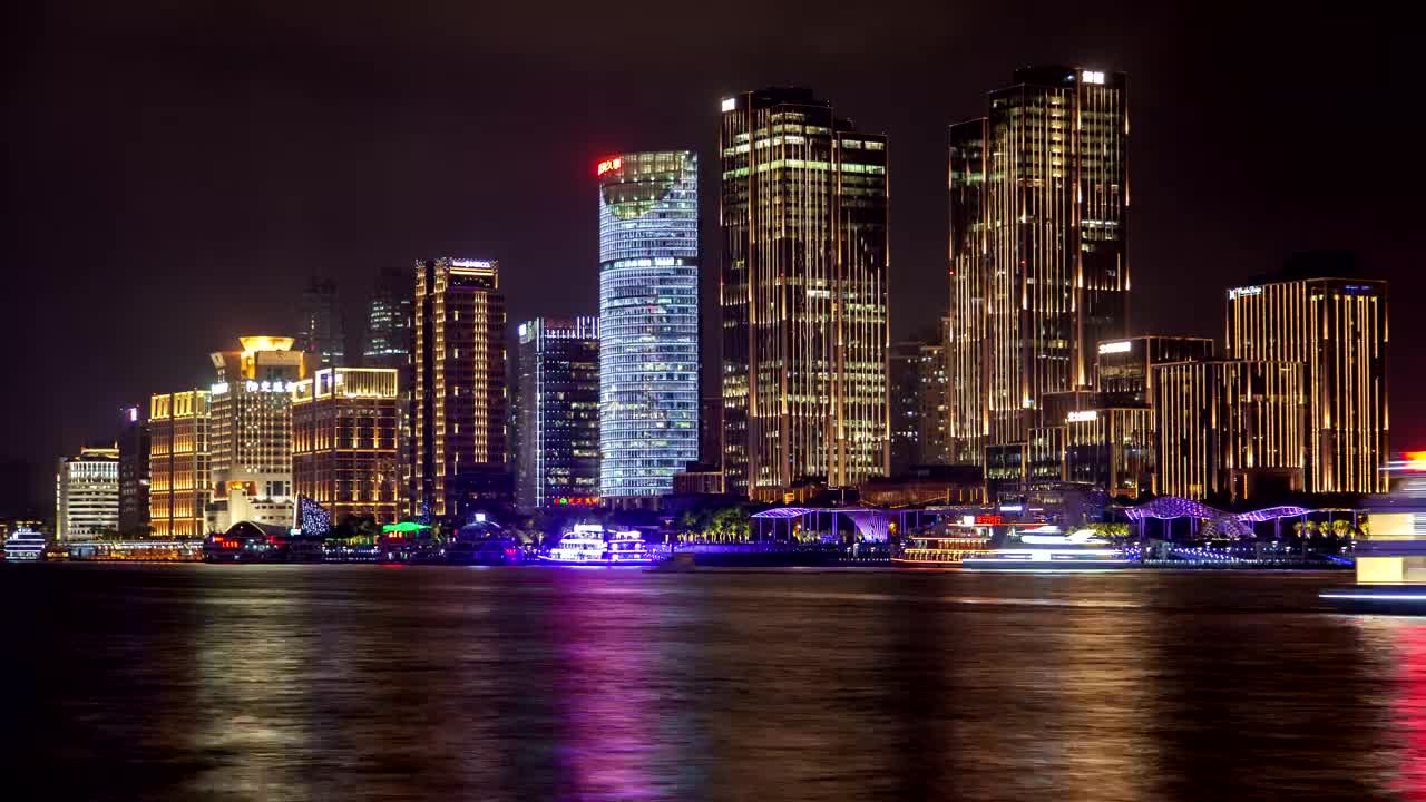Stock Video Illuminated Chinese Boats In Shanghai Harbor Animated Wallpaper - Free Download