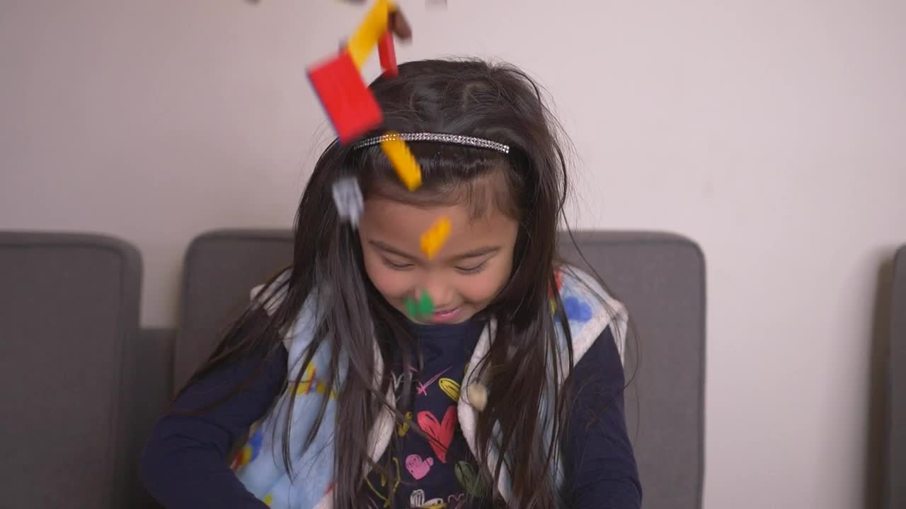 Stock Video Excited Little Girl With Many Legos Live Wallpaper For PC - Free Download