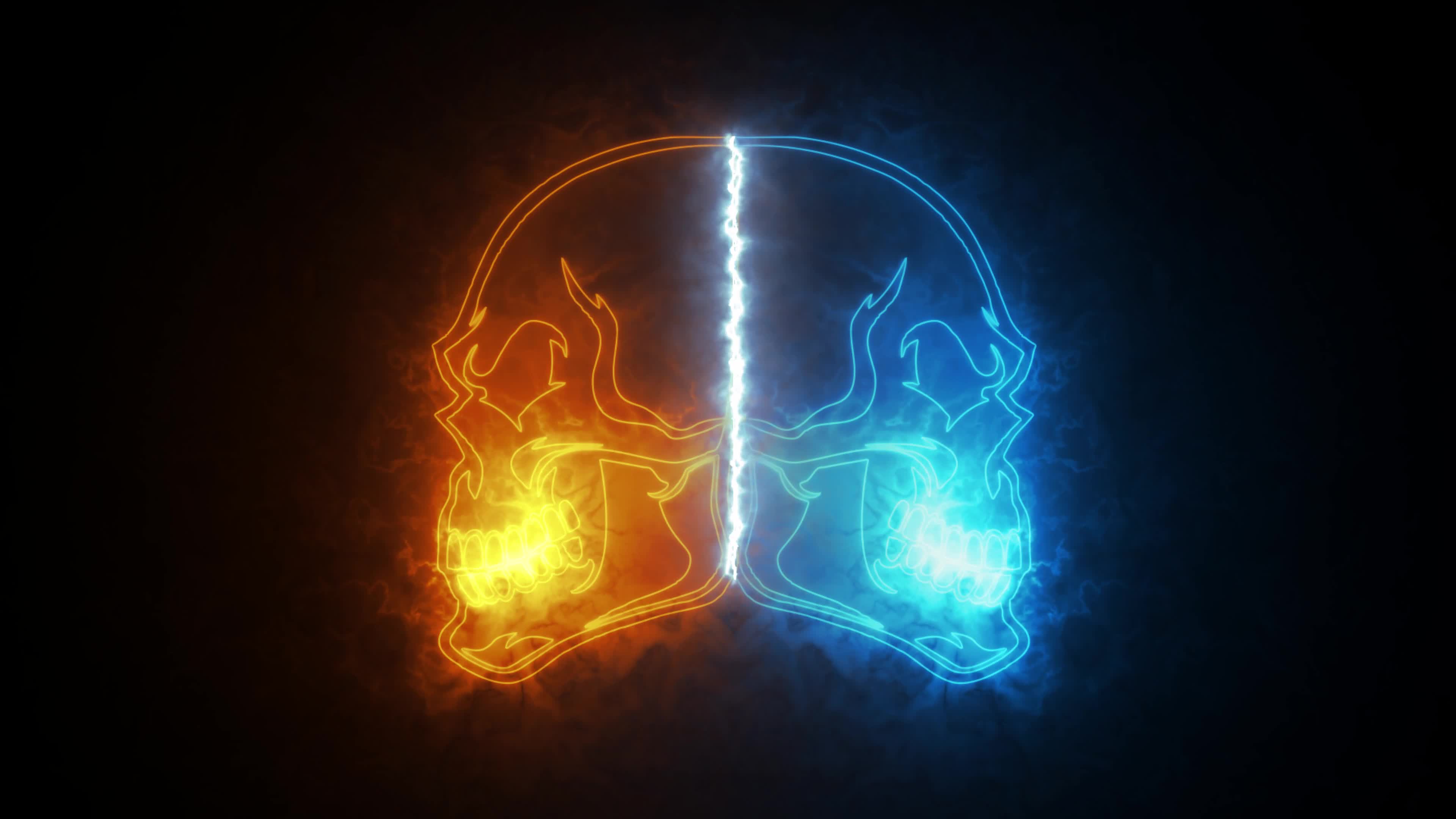 Fire And Ice Skulls 4K Live Wallpaper - Free Download