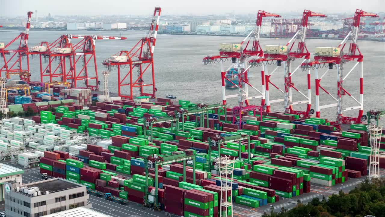 Stock Video Containerport Time Lapse In Tokyo Live Wallpaper For PC - Free Download