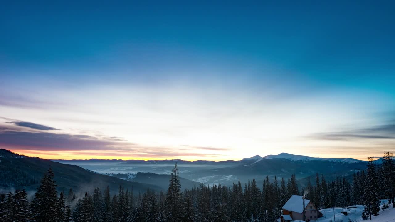 Stock Video Beautiful Sunrise In The Winter Mountains Live Wallpaper For PC - Free Download