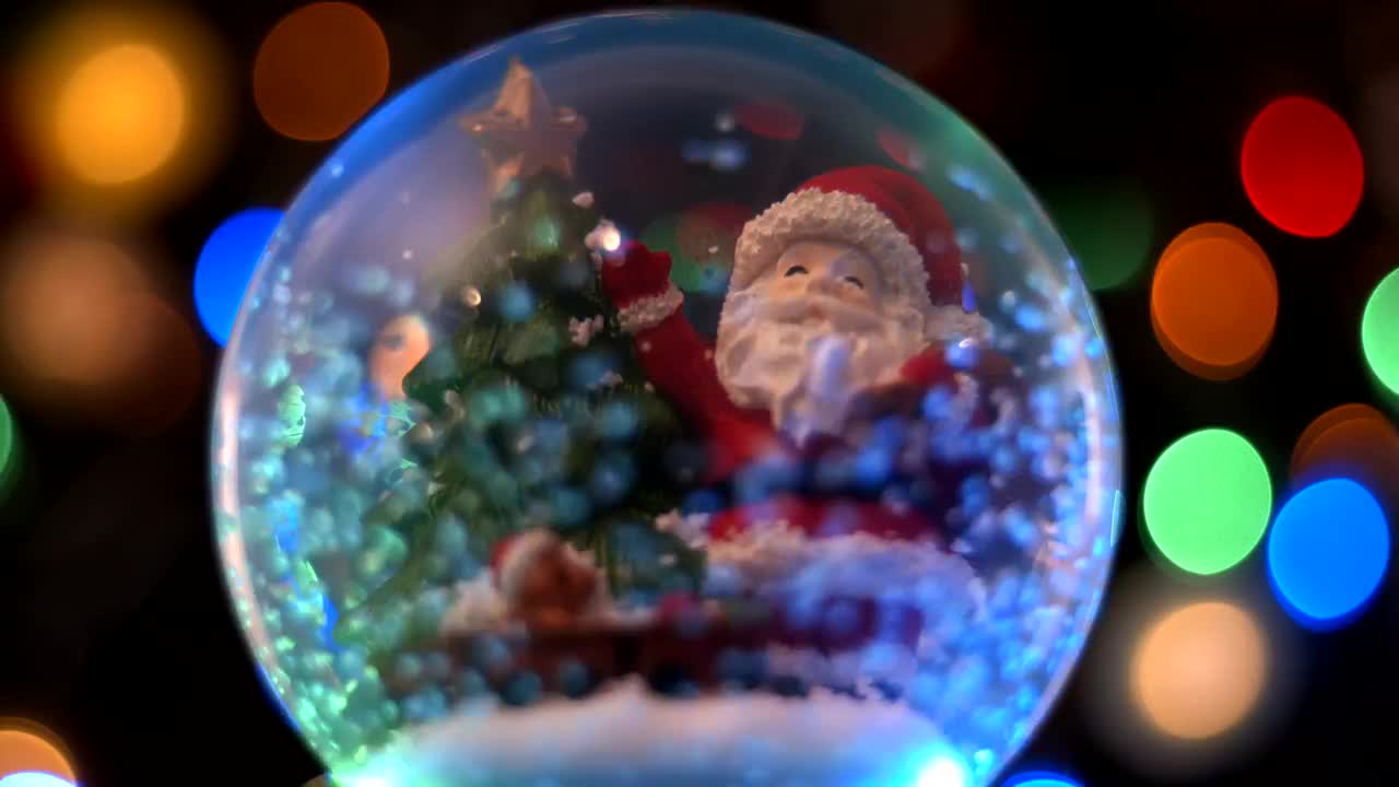 Video Stock Christmas Santa Sphere With Bokeh Background Live Wallpaper For PC - Free Download