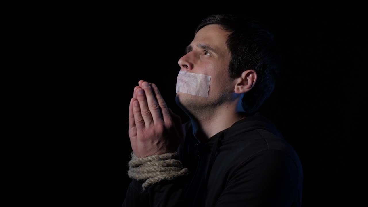 Stock Video Kidnapped Person Praying Scared Animated Wallpaper - Free Download