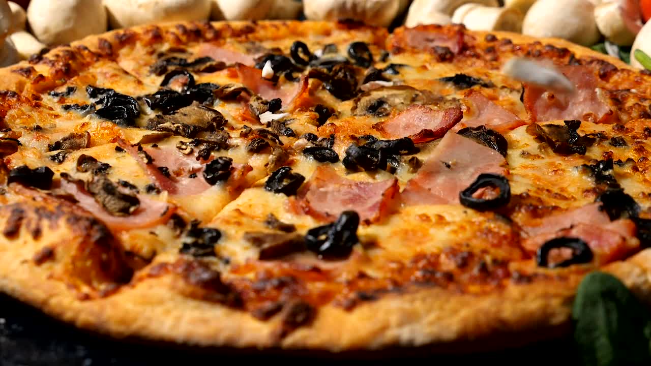 Video Stock Chopped Mushrooms Dropping Onto A Pizza Live Wallpaper For PC - Free Download