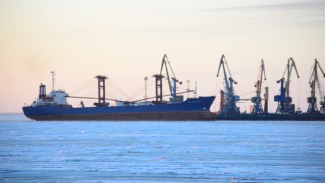 Stock Video Large Ship Entering A Freight Port Smal Animated Wallpaper - Free Download
