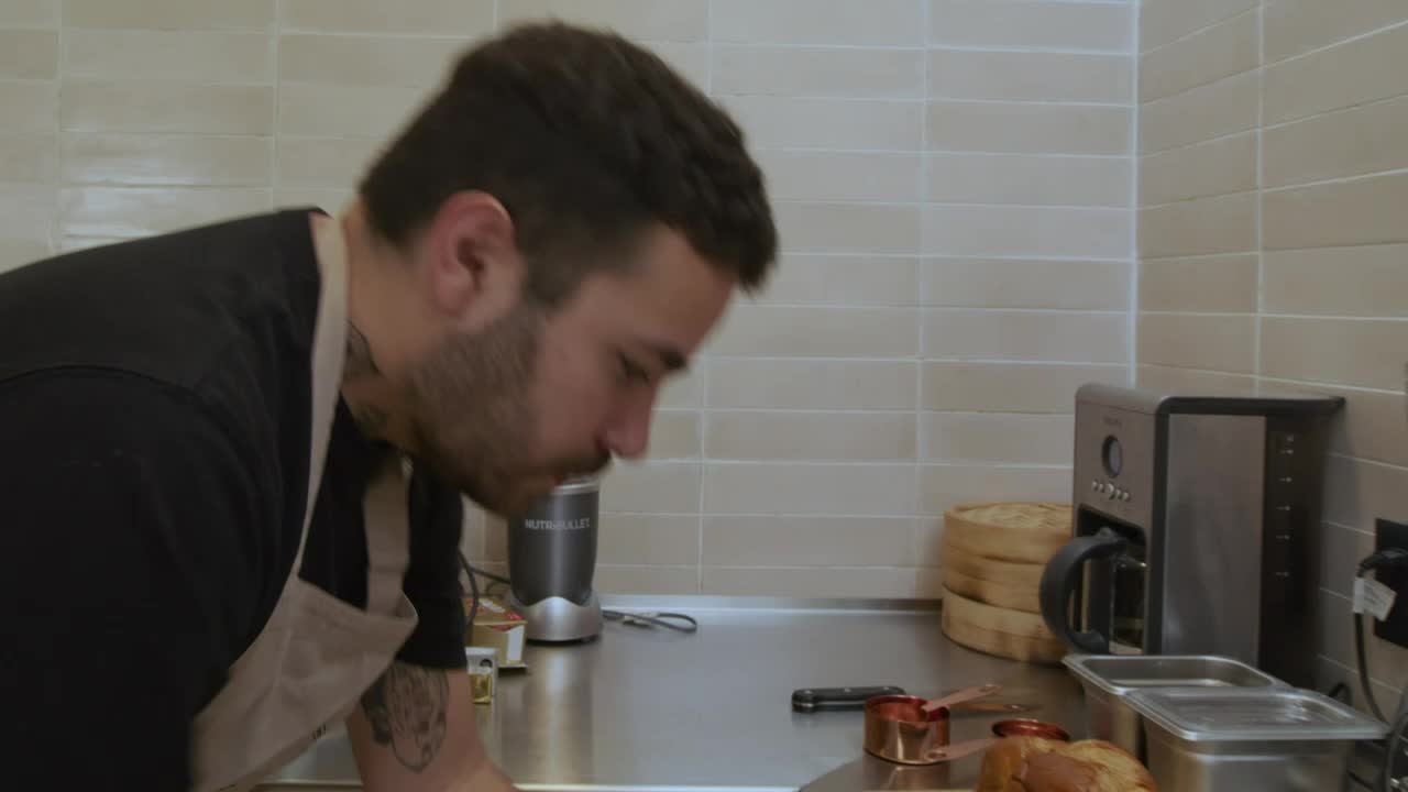 Stock Video Pastry Chef Working In A Kitchen Live Wallpaper - Free Download
