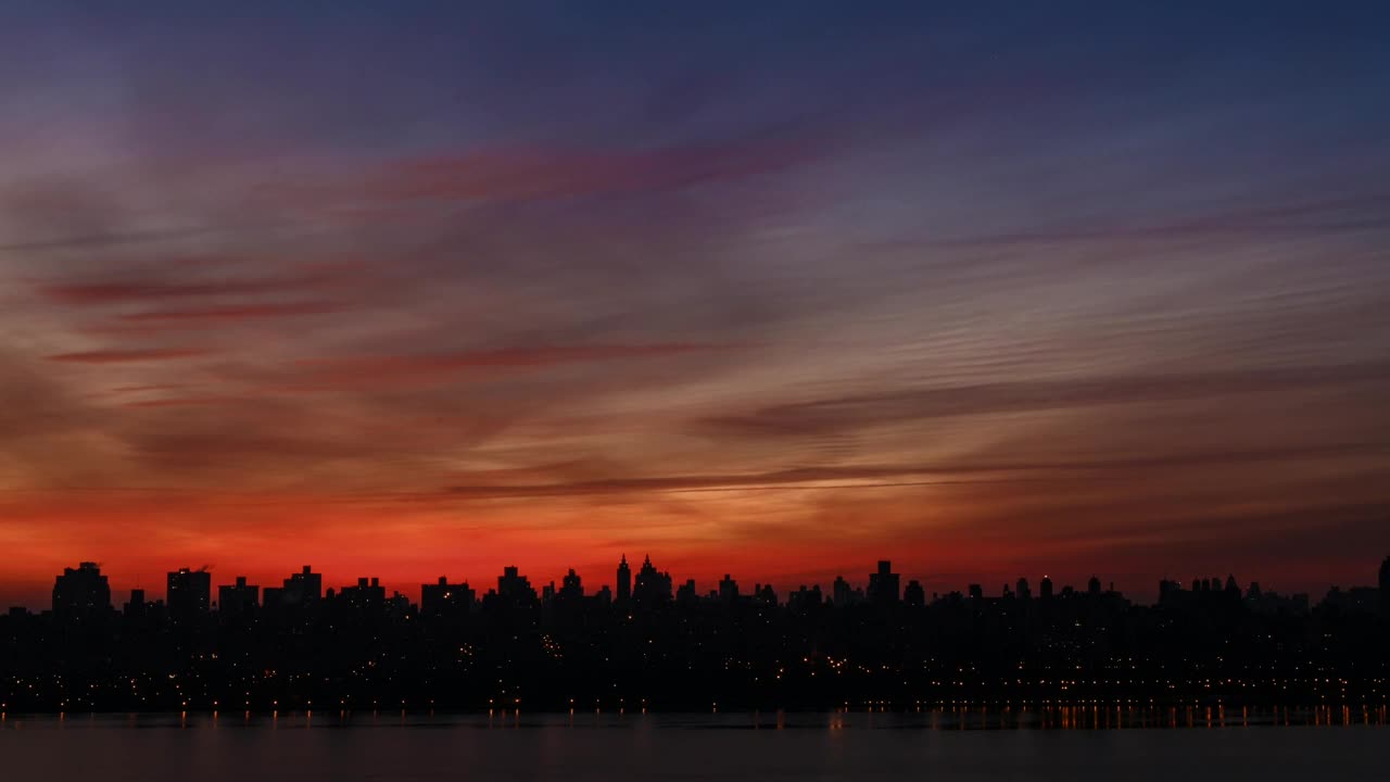Stock Video Deep Red Sky Behind A City Live Wallpaper For PC - Free Download