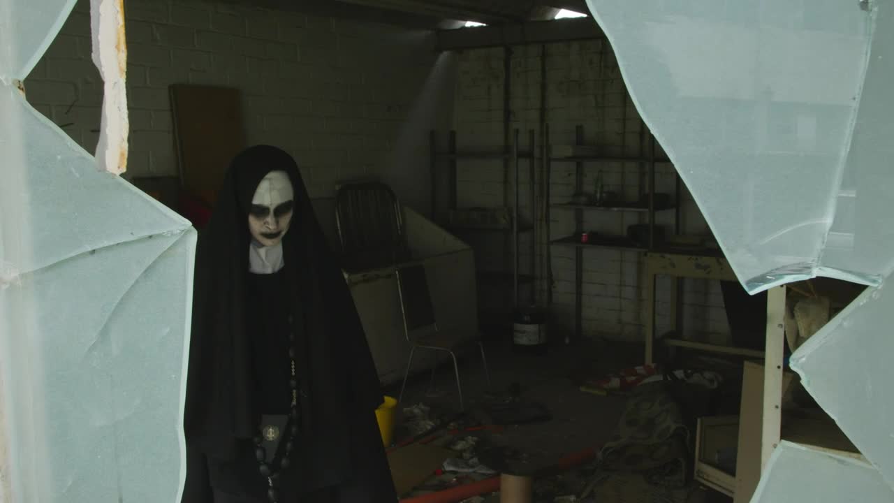 Free Stock Video Woman With Nun Costume On Halloween Live Wallpaper - Free Download