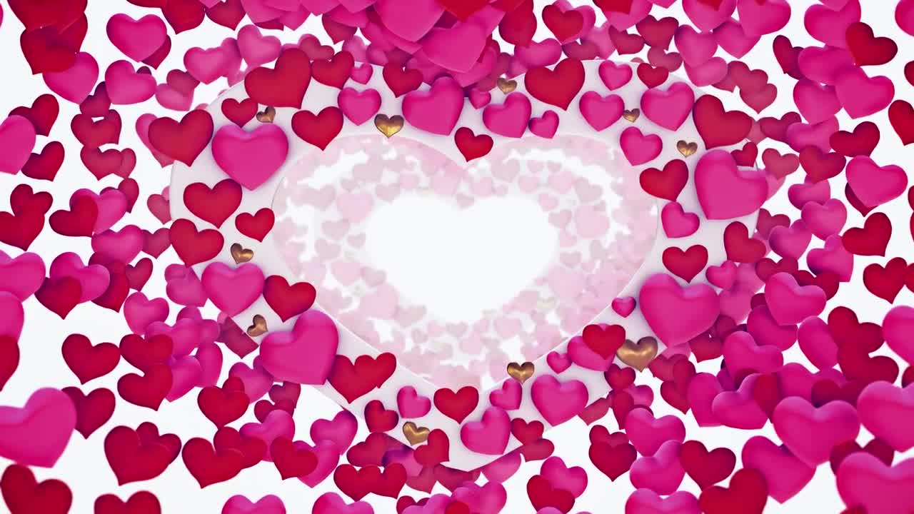Stock Video Many Hearts Form A Tunnel In Animated Wallpaper - Free Download