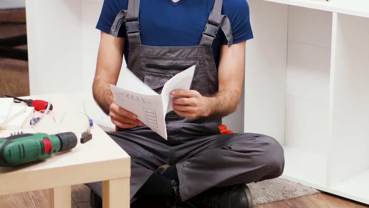 Stock Video Confused Contractor Looks At Instructions And Scratches Head Live Wallpaper For PC - Free Download