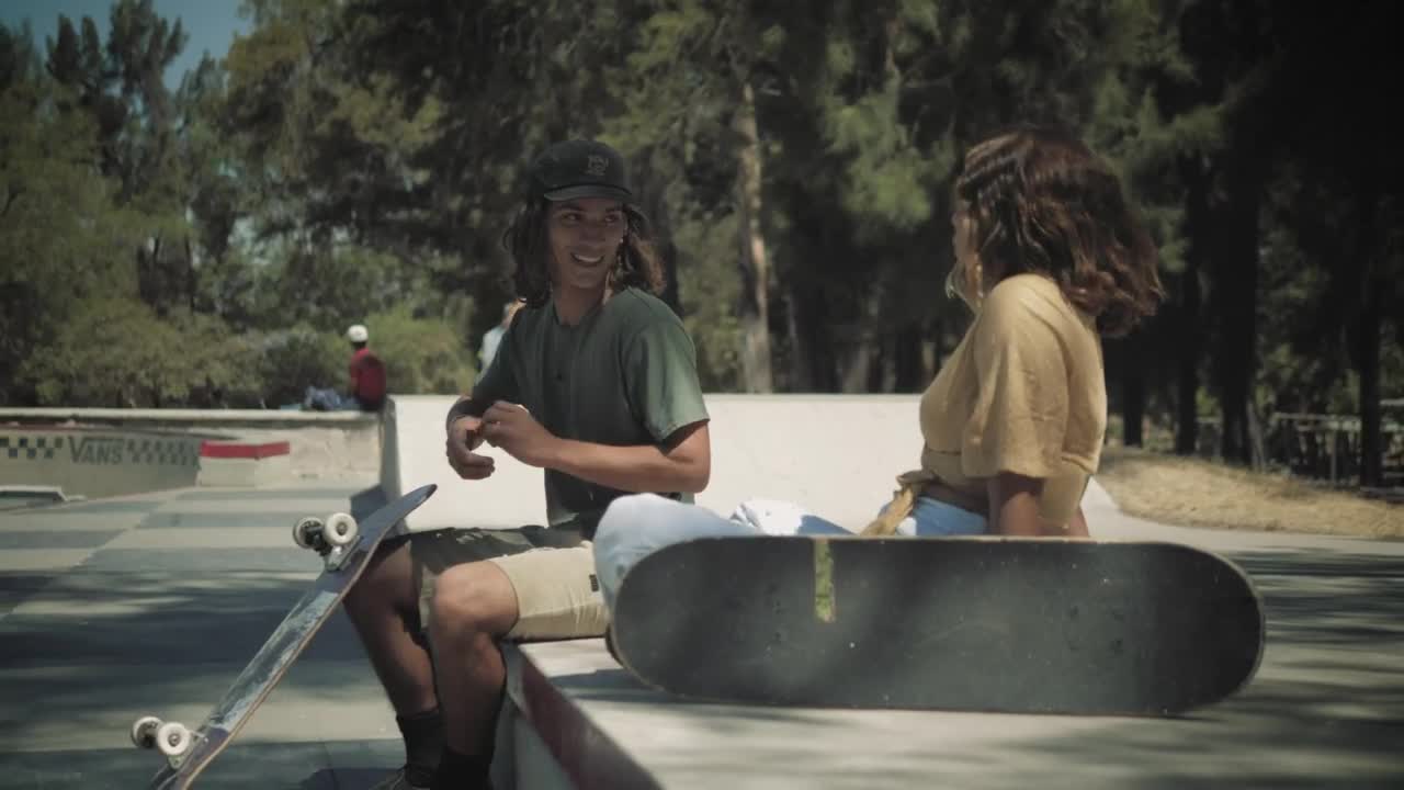 Free Stock Video Skateboarder Talks With A Girl And Goes Down To The Live Wallpaper - Free Download