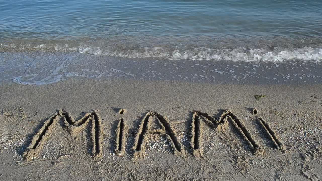 Stock Video Miami Written In The Seashore San Animated Wallpaper - Free Download