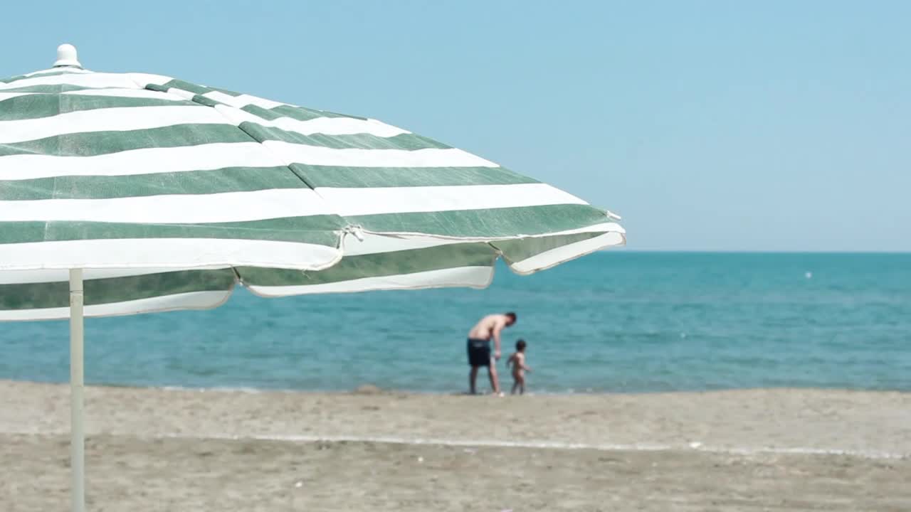 Stock Video Father And Son In The Distance On The Seashore Live Wallpaper For PC - Free Download