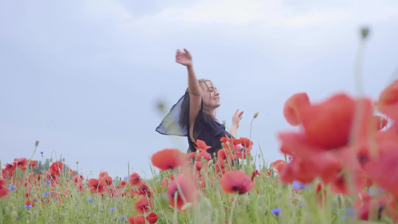 Stock Video Girl Dancing Happily In A Field Of Flowers Live Wallpaper For PC - Free Download