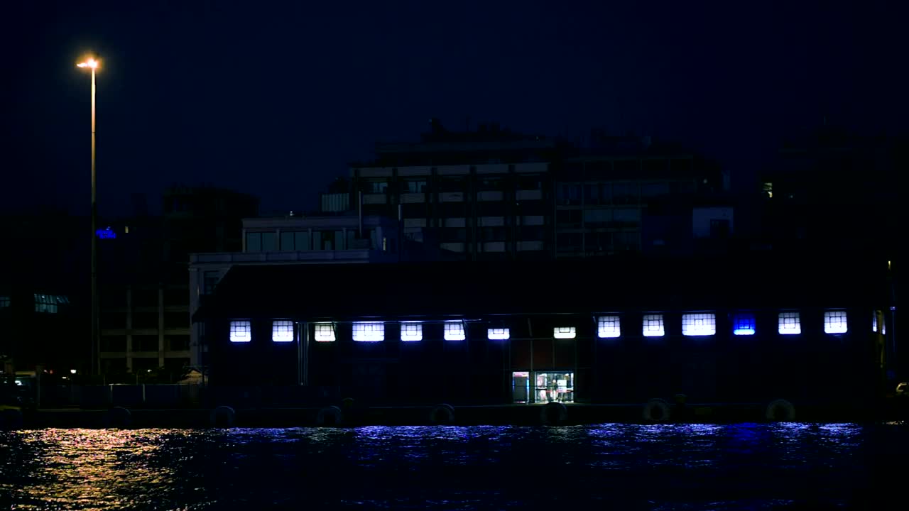 Stock Video Lights At The Waterfront At Night Animated Wallpaper - Free Download
