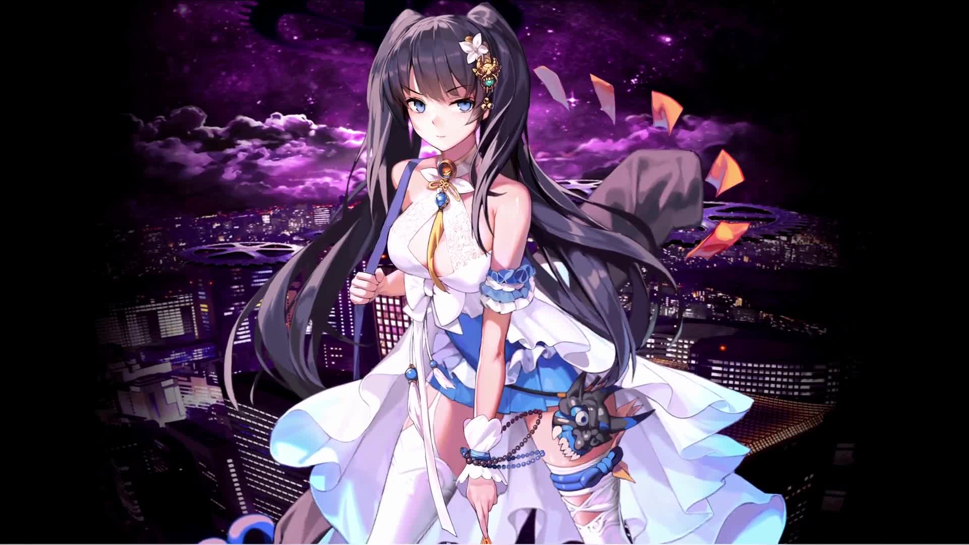Game Destiny Child 命運之子 Cute Long Hair Girl With Cards Live Wallpaper - Free Download