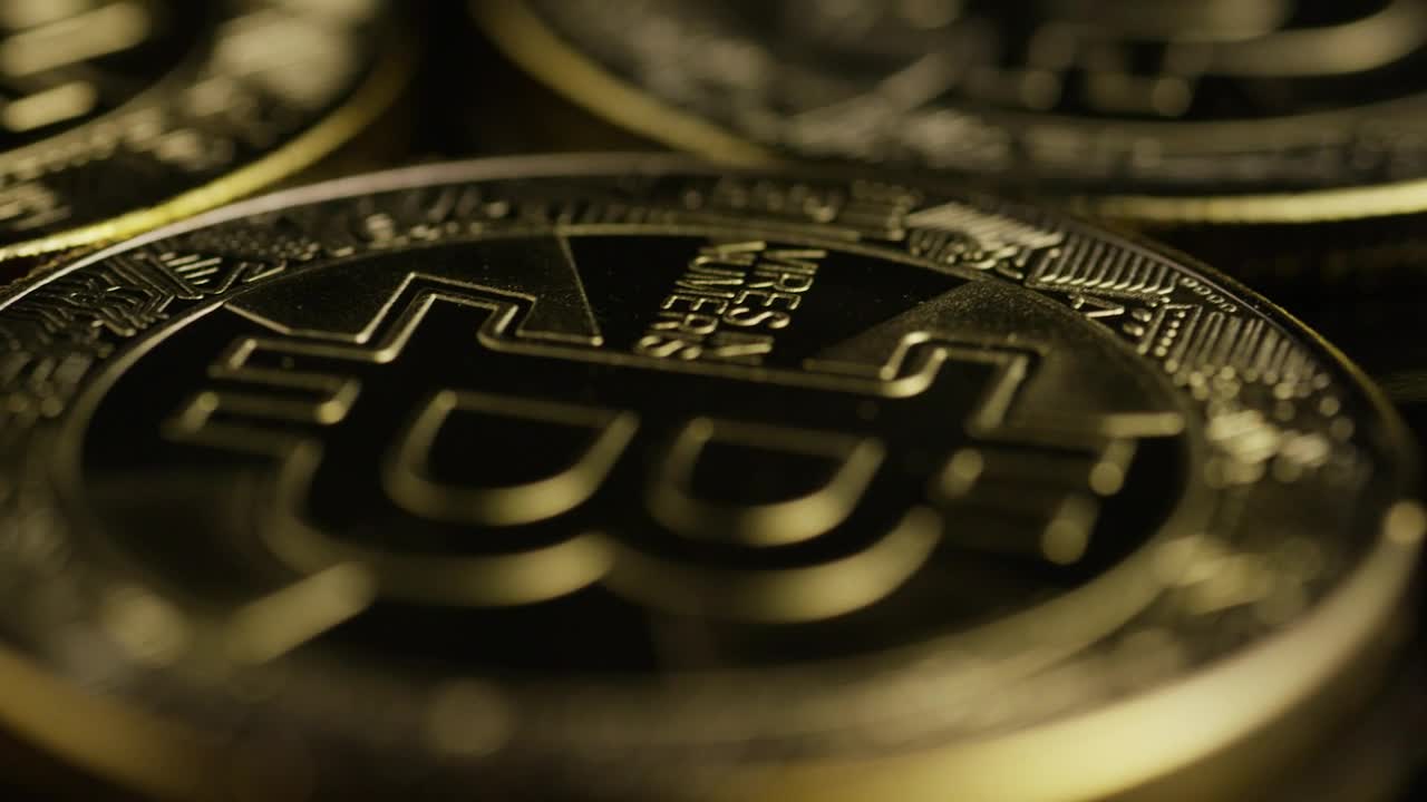 Video Stock Close Up Of Golden Bitcoins In Motion Live Wallpaper For PC - Free Download