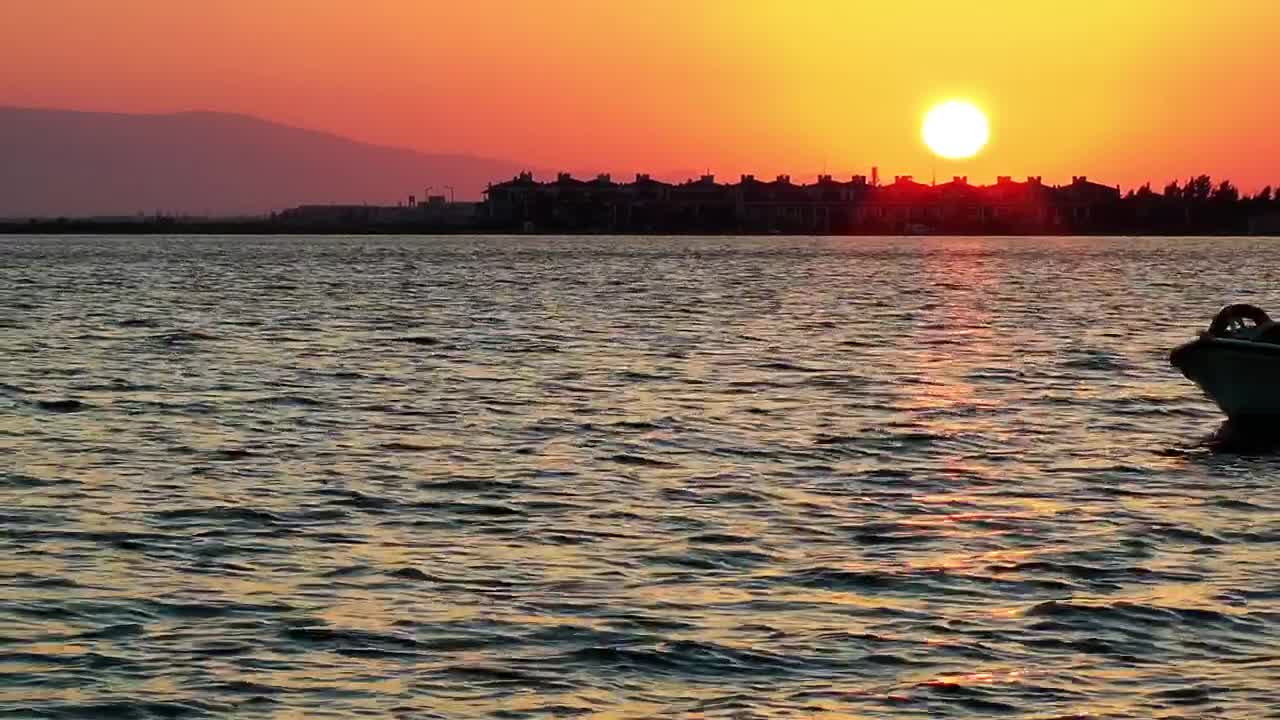 Stock Video Motorboat Sailing At Sunset Live Wallpaper - Free Download