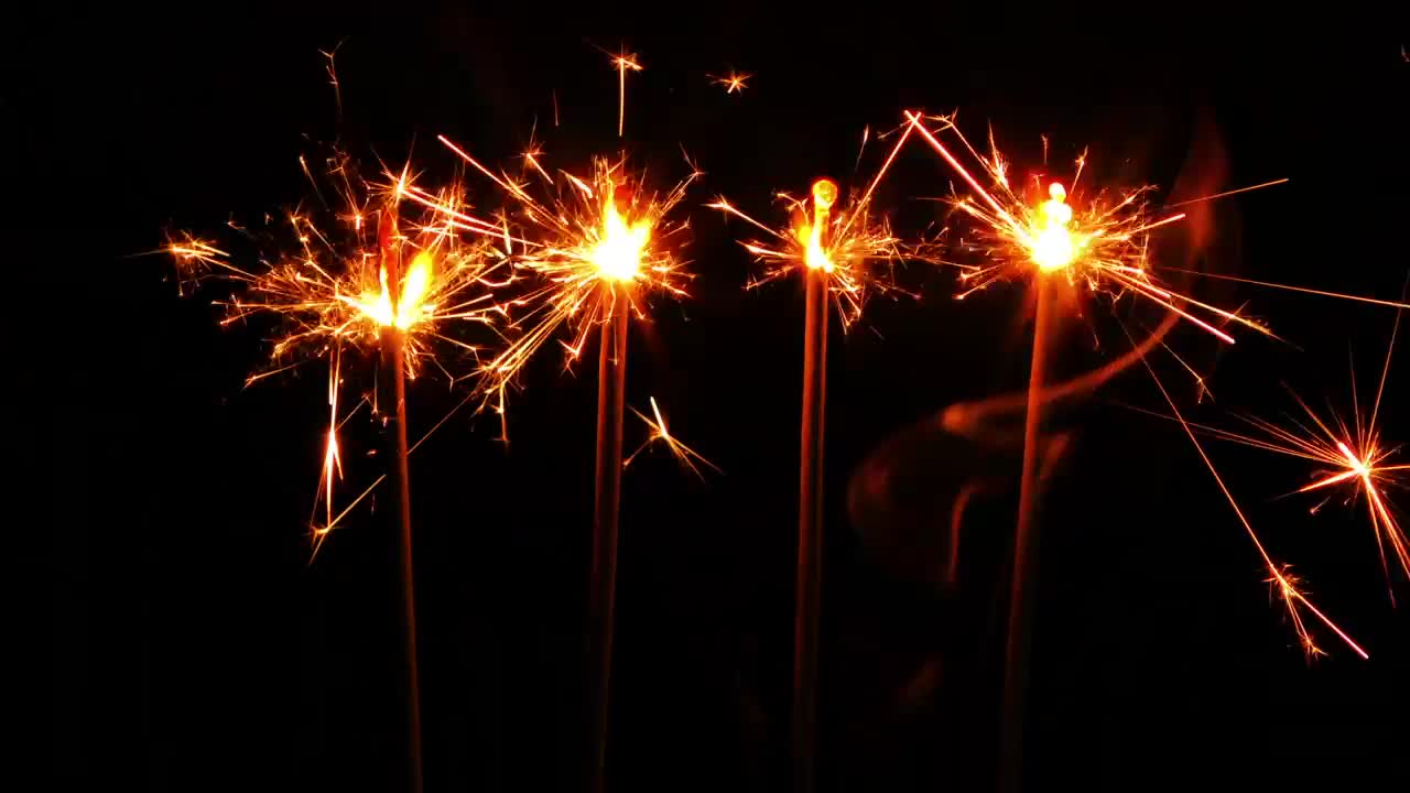 Stock Video Four Sparks Lights Burning In A Dark Place Live Wallpaper For PC - Free Download