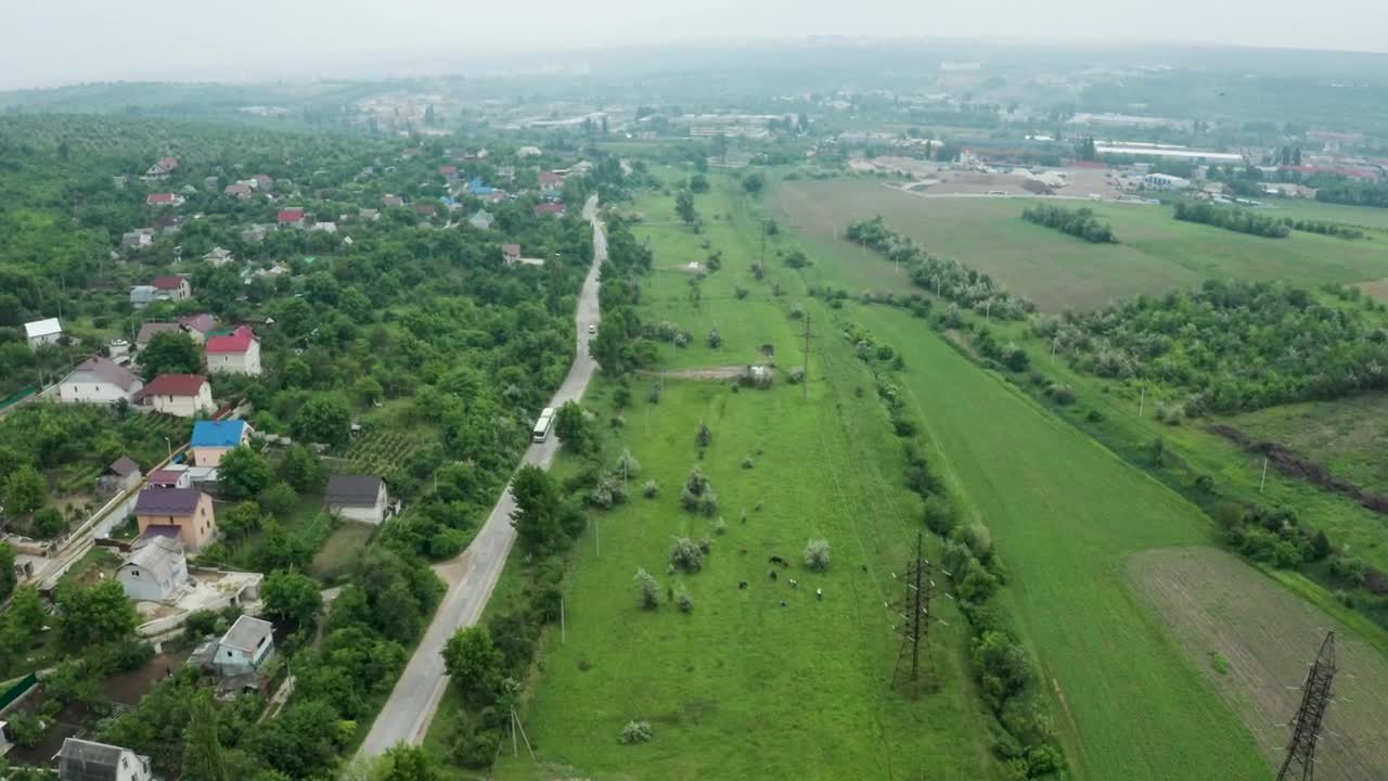 Stock Video Panoramic View Of A Rural Town Live Wallpaper - Free Download