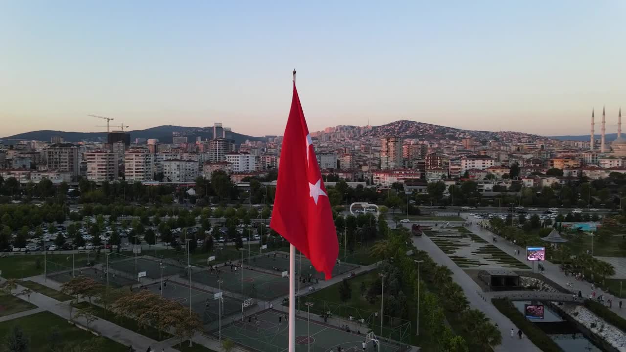 Stock Video Great City View Around A Turkish Flag Live Wallpaper For PC - Free Download