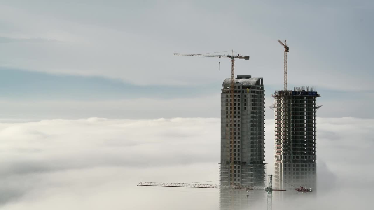 Free Video Stock Skyscraper Constructions Above The Clouds Live Wallpaper - Free Download