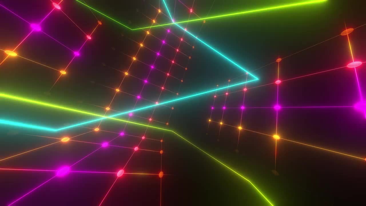 Free Stock Video Rotating In A Cube With Colored Light Points Live Wallpaper - Free Download