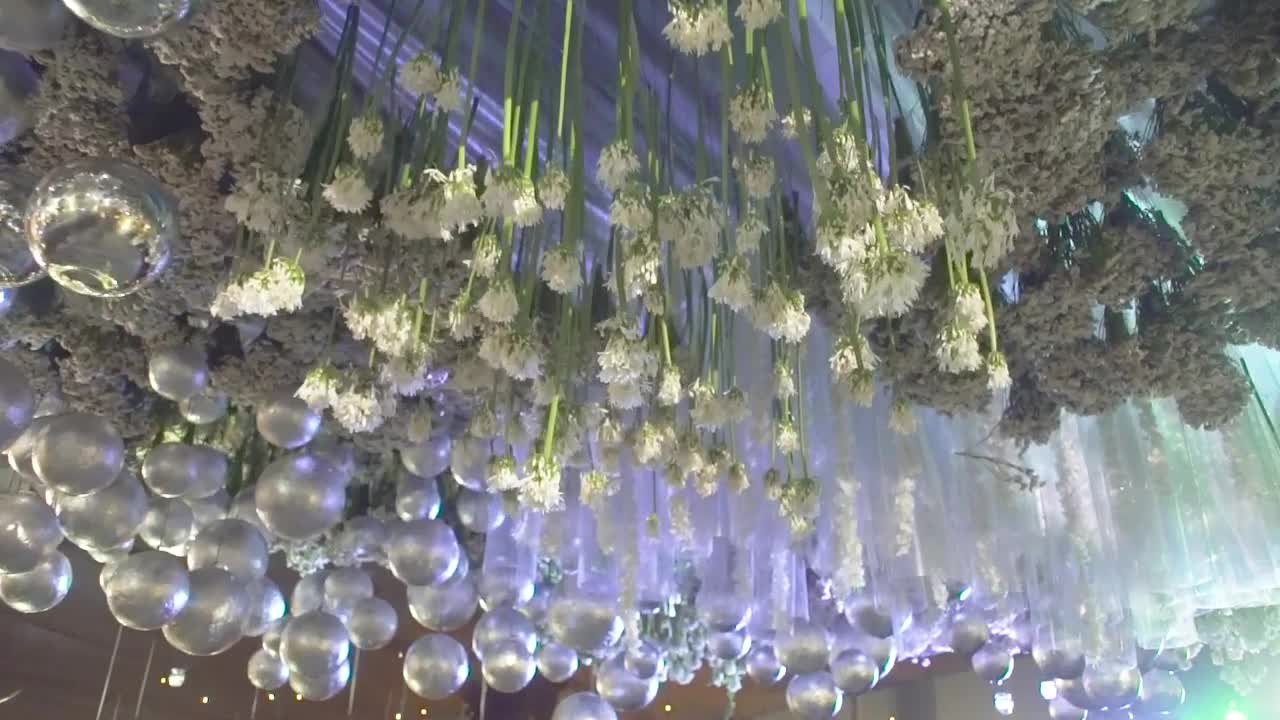 Stock Video Decorations On The Ceiling Of A Wedding Party Live Wallpaper For PC - Free Download